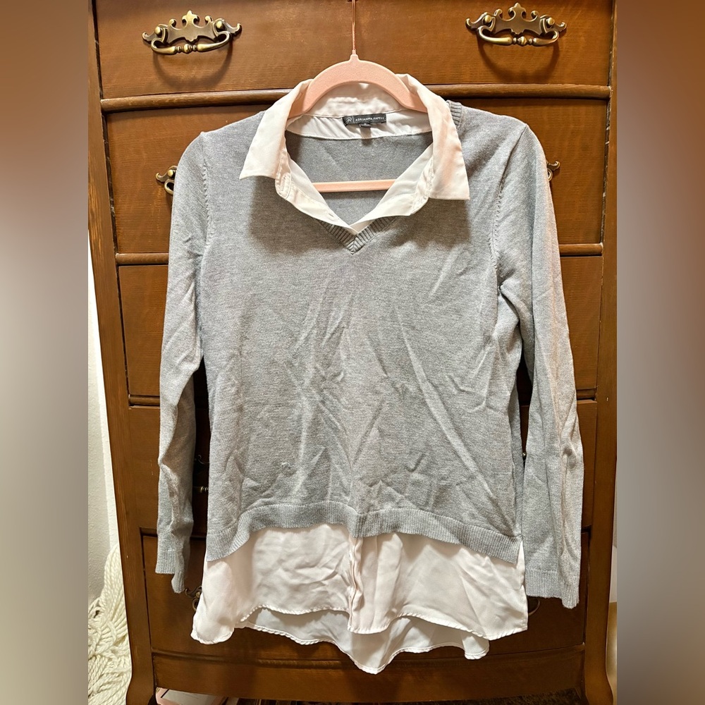 Adrianna Papell-Three Quarter Sleeve Sweater With Button Down Accents-M